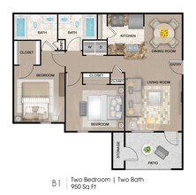 2 Bedroom 14-204 floor plan